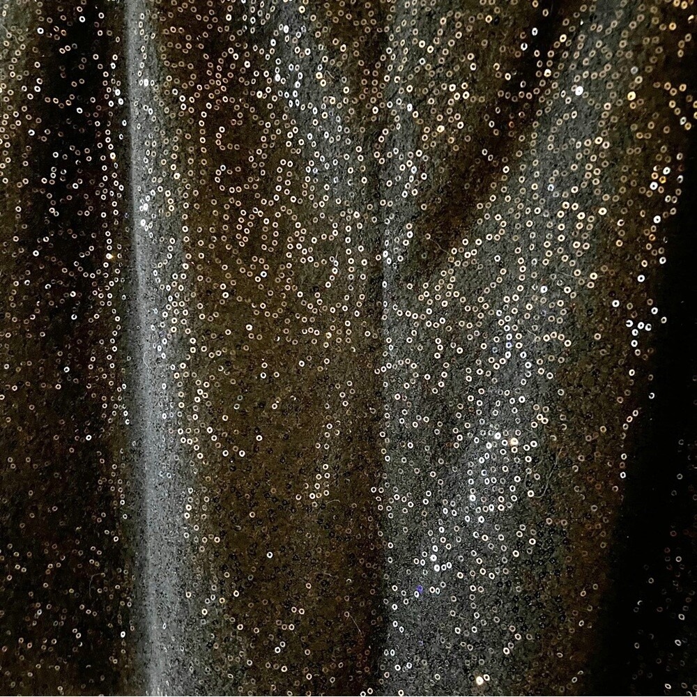 Ann Taylor Black Sequin Skirt Women's Size 12 Wool Blend Pockets Party Wear New - Picture 6 of 7